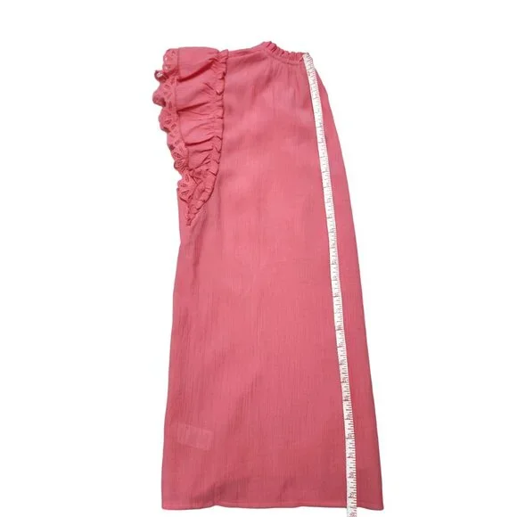 Staccato New Coral Pink Blouse Short Ruffled Sleeves Size L - Picture 12 of 15